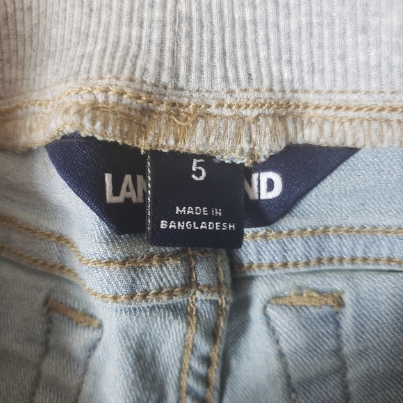Lands' End Girl's Cactus Rib Waist Denim Shorts-Size 5 (NEW) - Picture 6 of 9